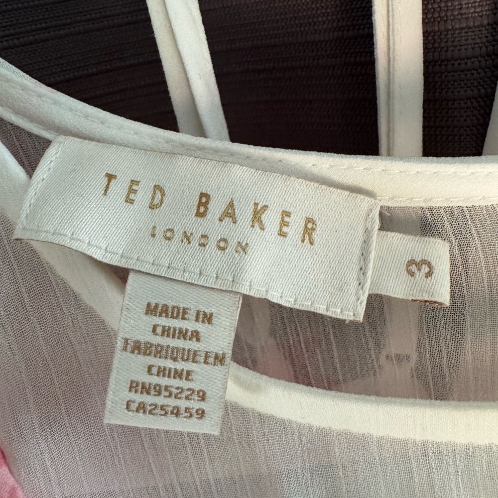 Ted Baker Kenedi Waterfall Ruffled Mini Dress with Slip Liner Size 3 (US 5/6) - Picture 4 of 9